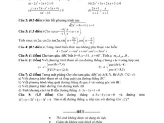 Đề thi học kì 2 Toán 10 năm 2019 2020 trường THPT Bách Việt TP HCM
