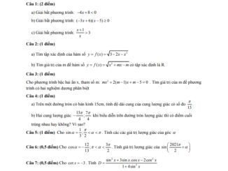 Đề thi học kì 2 Toán 10 năm 2019 2020 trường THPT Đông Dương TP HCM