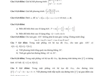 Đề thi học kì 2 Toán 10 năm 2019 2020 trường THPT Hoàng Hoa Thám TP HCM