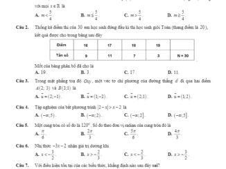 Đề thi học kì 2 Toán 10 năm 2019 2020 trường THPT Phan Đình Phùng Hà Nội