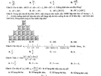 Đề thi học kì 2 Toán 11 năm 2018 2019 trường chuyên Nguyễn Huệ Hà Nội