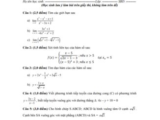 Đề thi học kì 2 Toán 11 năm 2019 2020 trường Quốc tế Á Châu TP HCM