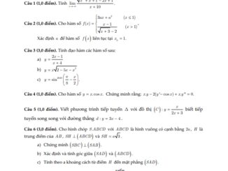 Đề thi học kì 2 Toán 11 năm 2019 2020 trường THPT Hoàng Hoa Thám TP HCM