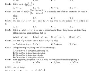 Đề thi học kì 2 Toán 11 năm học 2019 2020 trường THPT Tân Châu Tây Ninh