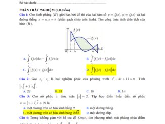 Đề thi học kì 2 Toán 12 năm 2019 2020 trường TH Thực hành Sài Gòn TP HCM