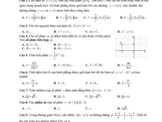 Đề thi học kì 2 Toán 12 năm 2019 2020 trường THPT An Dương Vương TP HCM