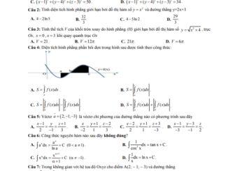 Đề thi học kì 2 Toán 12 năm 2019 2020 trường THPT Bà Điểm TP HCM