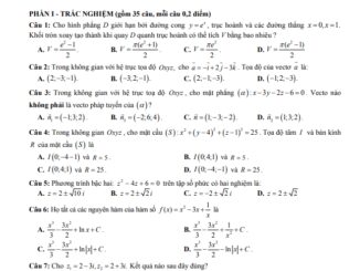 Đề thi học kì 2 Toán 12 năm 2019 2020 trường THPT Lê Trọng Tấn TP HCM