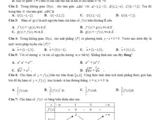 Đề thi học kì 2 Toán 12 năm 2019 2020 trường THPT Phan Đình Phùng Hà Nội