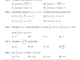 Đề thi học kì 2 Toán 12 năm 2019 – 2020 trường THPT Phú Lương – Thái Nguyên