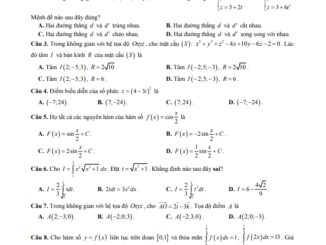 Đề thi học kì 2 Toán 12 năm 2019 2020 trường THPT Thủ Đức TP HCM