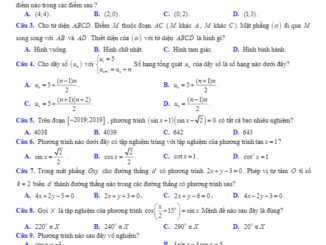Đề thi học kỳ 1 Toán 11 năm 2019 2020 trường THPT Quốc Oai Hà Nội