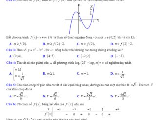 Đề thi học kỳ 1 Toán 12 năm 2019 2020 trường THPT Lê Lợi Thanh Hóa