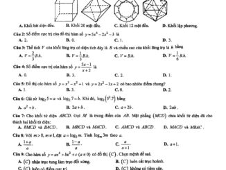 Đề thi học kỳ 1 Toán 12 năm học 2019 2020 sở GD&ĐT Đà Nẵng