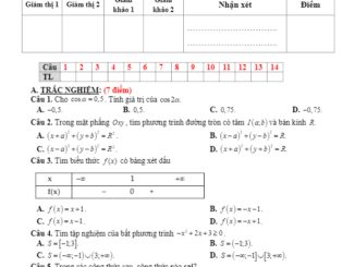 Đề thi học kỳ 2 Toán 10 năm 2019 2020 trường THPT Lương Văn Cù An Giang