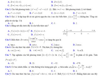 Đề thi học kỳ 2 Toán 10 năm 2019 2020 trường THPT Nguyễn Trãi Đà Nẵng