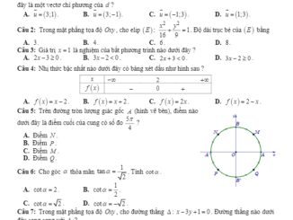 Đề thi học kỳ 2 Toán 10 năm học 2019 2020 sở GD&ĐT Quảng Nam