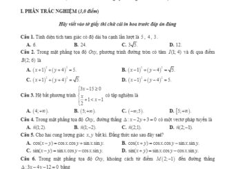 Đề thi học kỳ 2 Toán 10 năm học 2019 2020 sở GD&ĐT Vĩnh Phúc