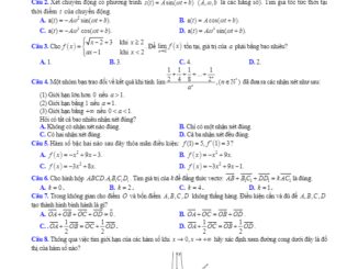 Đề thi học kỳ 2 Toán 11 năm 2018 2019 trường THPT Vinh Lộc TT Huế