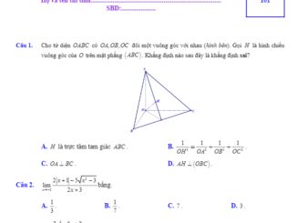 Đề thi học kỳ 2 Toán 11 năm 2019 2020 trường THPT Hưng Nhân Thái Bình