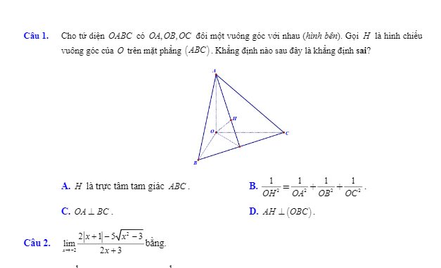 Đề thi học kỳ 2 Toán 11 năm 2019 2020 trường THPT Hưng Nhân Thái Bình