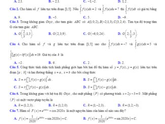 Đề thi học kỳ 2 Toán 12 năm 2019 2020 trường THPT chuyên Hạ Long Quảng Ninh
