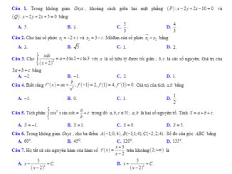 Đề thi học kỳ 2 Toán 12 năm học 2019 2020 trường THPT Kim Liên Hà Nội