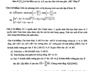 Đề thi học sinh giỏi tỉnh Toán 12 năm 2019 2020 sở GD&ĐT Lạng Sơn