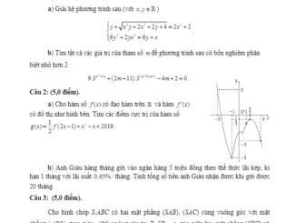 Đề thi học sinh giỏi tỉnh Toán 12 năm 2019 2020 sở GD&ĐT Quảng Ngãi