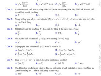 Đề thi học sinh giỏi Toán 12 năm học 2019 2020 sở GD&ĐT Đà Nẵng