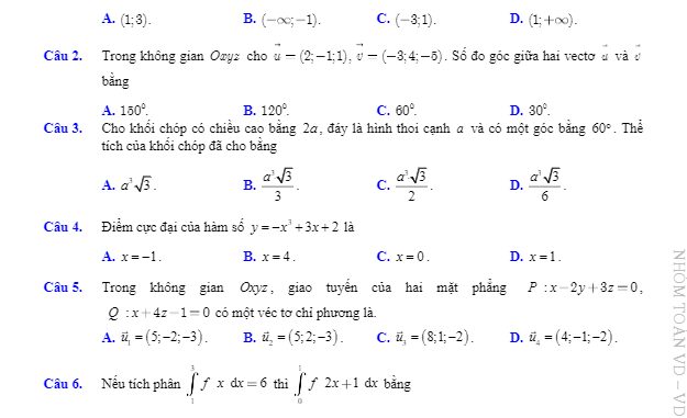 Đề thi học sinh giỏi Toán 12 THPT cấp tỉnh năm 2019 2020 sở GD&ĐT Quảng Nam