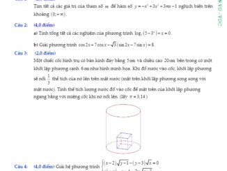 Đề thi HSG tỉnh Toán 12 năm 2019 2020 sở GD&ĐT Lâm Đồng