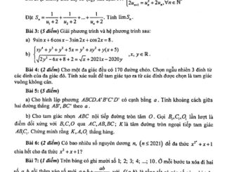 Đề thi HSG Toán 12 năm 2020 2021 trường THPT chuyên Lê Khiết Quảng Ngãi