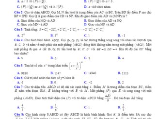Đề thi KSCL Toán 11 lần 2 năm 2019 2020 trường THPT Tiên Du 1 Bắc Ninh