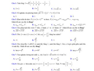 Đề thi KSCL Toán 11 lần 3 năm 2018 – 2019 trường Yên Lạc 2 – Vĩnh Phúc
