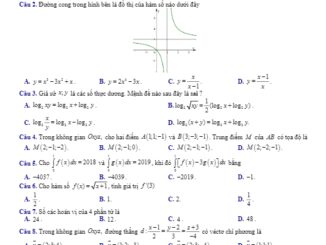 Đề thi KSCL Toán 12 lần 4 năm 2018 2019 trường Nông Cống 2 Thanh Hóa