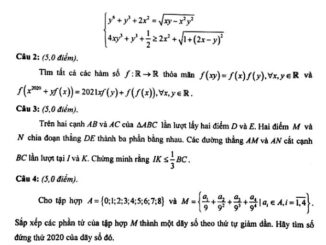 Đề thi lập đội tuyển HSG Toán THPT năm 2020 2021 sở GD&ĐT Đắk Lắk (ngày 1)