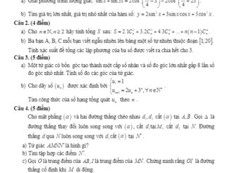 Đề thi Olympic Toán 11 năm 2019 2020 trường THPT Mỹ Đức A Hà Nội