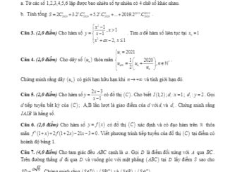 Đề thi Olympic Toán 11 năm học 2019 2020 cụm Sóc Sơn Mê Linh Hà Nội