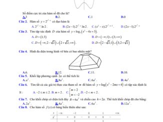 Đề thi thử chuyên đề Toán 12 lần 2 năm 2020 2021 trường THPT Tam Dương Vĩnh Phúc