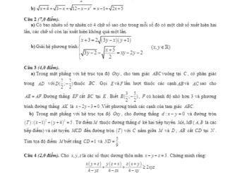 Đề thi thử HSG tỉnh Toán 11 năm 2019 2020 trường Nguyễn Duy Trinh Nghệ An