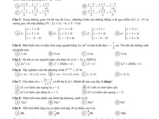 Đề thi thử THPT 2020 môn Toán lần 4 trường chuyên Quang Trung Bình Phước