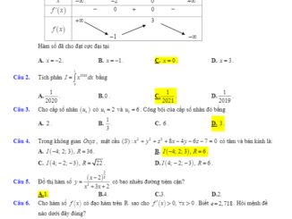 Đề thi thử THPT QG 2020 môn Toán lần 2 trường THPT Đoàn Thượng Hải Dương