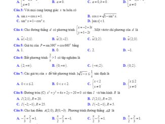 Đề thi thử TN THPT 2020 lần 3 môn Toán 10 trường THPT Ngô Sĩ Liên Bắc Giang