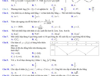 Đề thi thử TN THPT 2021 môn Toán lần 1 trường THPT Trần Phú Hà Tĩnh