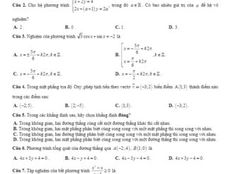 Đề thi thử Toán 11 THPT QG 2019 2020 lần 1 trường Yên Phong 1 Bắc Ninh