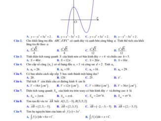 Đề thi thử Toán TN THPT 2021 lần 1 trường chuyên Hạ Long Quảng Ninh