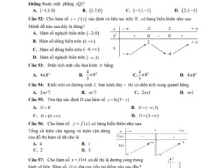 Đề thi thử Toán tốt nghiệp THPT 2021 lần 1 trường THPT Cẩm Xuyên Hà Tĩnh