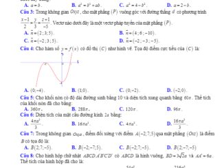 Đề thi thử tốt nghiệp THPT 2020 môn Toán lần 2 cụm NBHL Ninh Bình