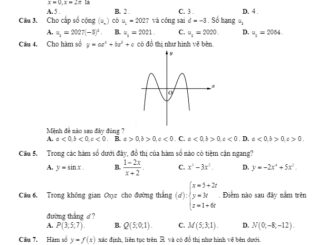 Đề thi thử tốt nghiệp THPT 2020 môn Toán lần 2 trường THPT chuyên Hà Giang